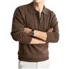 HNVAVQ Maglione Uomo 100% Cachemire Collo Polo Zip Maglia a Costine | 100% puro cachemire, maglia a costine, mezza zip con collo polo, ultra morbido, traspirante, stile casual elegante, per golf