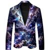Gefomuofe Galaxy Suit, giacca da uomo, slim fit, con stampa 3D, galassia, cena, giacca grafica, galassia, universo, stella, spazio, feste, balli, blazer da uomo