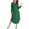 Bresdk Camicia da Notte Donna - Camicia da Notte Donna Manica Lunga a V Camice da Notte Invernale in Cotone Lungo con Bottoni Comodo Ampio Sleepwear per Casa e Casuale