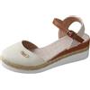 Eauptffy Scarpe estive da donna con zeppa, con cinturino, eleganti, comode, chiuse sul davanti, antiscivolo, elastiche, sandali estivi con zeppa