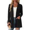 Generico Cardigan da Donna Leggeri con Tasca Maniche Lunghe Aperti sul Davanti Eleganti E Casual Giacca Spolverino da Donna per Autunno/Primavera Lavoro Viaggi E Uso Quotidiano