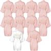Xaztr 10 vestaglie da sposa in raso per damigelle d'onore - 1 accappatoio da sposa bianco 9 abiti da damigella d'onore rosa kimono abiti da matrimonio, addio al nubilato