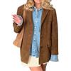 ORANDESIGNE Donna Blazer Oversize Faux Suede Giacche Lapel Collar Suede Blazer Giacca Autunno Inverno Manica Lunga Moda Scamosciata Giacche