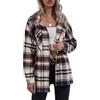 Rayson Camicia Donna a Quadri Invernale con Risvolto Elegante Casual Cappotto Corto Donna Tartan Coat Cappotti Scozzese Colorati