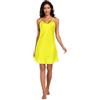 RPLIFE Abito sottoveste giallo brillante, abito da salotto morbido con scollo a V con spalline sottili regolabili