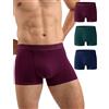 CLOSEMATE Boxer Uomo in Viscosa di bambù Confezione da 3 | Boxer uomo in viscosa bambù, traspirante, asciugatura rapida, taschino capiente e cavallo 7,5 cm per comfort leggero.
