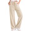 Crewhpo Pantaloni Donna a Gamba Dritta in Velluto a Coste con Coulisse | Texture Verticale, Vita Elasticizzata, Vestibilità Comoda, Linea Pulita, Ufficio, Viaggio, Shopping e Tempo Libero