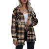 Rayson Camicia Donna a Quadri Invernale con Risvolto Elegante Casual Cappotto Corto Donna Tartan Coat Cappotti Scozzese Colorati
