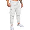 Generic Pantaloni cargo da uomo vestibilità regolare pantaloni da passeggio da uomo elasticizzati cavallo basso elastico in vita pantaloni con coulisse con tasche multiple Pantaloni da lavoro casual alla moda