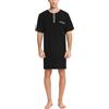 Yukiuiny Maglie Pigiama Uomo Maniche Corte Abbigliamento da Notte Cotone Camicie Lunghe per Dormire