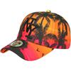 Hip Hop Honour Cappellino NY arancione e rosso tropicale Palme Sunset Baseball - Taglia: Taglia unica - Colore: Arancione - Misto, arancione, taglia unica