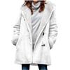 KHIRVWL Felpe con Cappuccio Donna Cappotto Invernale Calda Giacca Casual Eleganti Cappotti Medio Lungo Giubbotto Felpa Cardigan con Tasche Cappuccio da Donna Giacche Larghe Donne Alla Moda