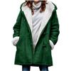 KHIRVWL Felpe con Cappuccio Donna Cappotto Invernale Calda Giacca Casual Eleganti Cappotti Medio Lungo Giubbotto Felpa Cardigan con Tasche Cappuccio da Donna Giacche Larghe Donne Alla Moda