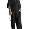 Kleidermafia Pantaloni larghi in corda, colore nero