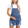 DeHolifer Jeans Salopette Premaman da Donna, Strappati Estivi Pantaloni in Denim Orlo Grezzo Sfrangiato Pantaloncino, sopra la Pancia Pantaloncini Corti Elasticizzati Pantalone Traspiranti Shorts