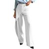 Generisch Pantaloni da donna a vita alta, a portafoglio, irregolari, lunghi | Eleganti pantaloni palazzo a gamba larga, tinta unita, stile anni '50, per feste, leggeri