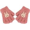 Qsvbeeqj Cartoon Bear Guanti in maglia guanti elastici a dita complete per bambini guanti invernali caldi per ragazzi e ragazze 1-3 anni senza dita