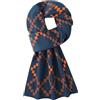 WANYING Sciarpa da uomo autunnale invernale 6% lana lavorata a maglia, sciarpa di lana alla moda per uomo urbano - Diamond Pattern blu scuro e arancione, J08 Diamond Pattern blu scuro e arancione, 180