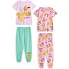 Pokémon Set Pigiama per Ragazze | Top a Maniche Corte con Grafica Pikachu ed Eevee per Bambini e Pantaloni Pigiama a Gamba Lunga in Rosa e Verde | Indumenti da Notte con Stampa Integrale