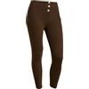 FREDDY - Pantaloni Push Up WR.up® 7/8 Clessidra Vita Alta Jersey Drill, Donna, Marrone, Extra Small