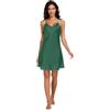 RPLIFE Abito sottoveste verde da donna, scollo a V, senza maniche, camicie da notte per donne, S