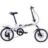 QKBMFK Bicicletta Pieghevole Per Adulti, Bici Portatile Da 16 Pollici, 6 Velocità Regolabili, Doppi Freni A Disco, Regolabile, Bici Da Pendolare Pieghevole Rapidamente