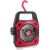 Cabilock Ventilatore con Luce LED Rosso Multifunzione Portatile da Campeggio | Abs, Impugnatura Ergonomica, Uso su Tenda e Tavolo, per Picnic, Escursioni, Spiaggia, Camper
