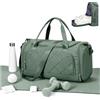 WEPLAN Borsone Palestra Donna Uomo Borsa Sportiva Borsa da Viaggio Gym Bag | Borsa Weekend con Scomparto Scarpe e Tasca Umida Impermeabile Borsa Piscina Palestra Travel Duffel Bag,A3-Verde Militare