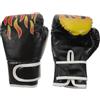 ifundom Guanti da Boxe in PU per Ragazzi, Allenamento | Motivo Fuoco, Coppia di Colpitori Inclusa, per Sparring e Arti Marziali, Protezione Impatti Colore Casuale