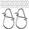 Amosfun 100 Pezzi Clip Rapida da Pesca ad Alta Resistenza in Acciaio Inox | Finitura Liscia, Forma a Zucca, per Terminali e Montaggi, Colore Argento, per Pesca e Avventure