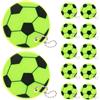 Veemoon 12 Pezzi Portachiavi Riflettente Calcio in PVC Verde per Zaini | Gadget Decorativo Resistente, per Carnevale e Feste, Forma Pallone, Uso Versatile