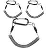 Alipis 3 Pezzi Laccio da Pesca Retrattile a Spirale Clip Rapida, Nero | Filo in Acciaio Rivestito in Pvc, per Attrezzi Marini e Utensili, Uso Caccia e Attività Marine