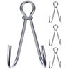 PLAFOPE 4 Pezzi Gancio Doppio da Immersione, Double Diving Hook, Doppio Gancio in Acciaio Inossidabile, Argento, Collegamento Stabile, per Camera e Stick Pointer, Fotografi Subacquei