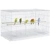 Yaheetech Gabbia Uccelli Metallo Impilabile 77,5 × 46,5 × 46 cm Bianca | Gabbia Rettangolare Impilabile, Design Funzionale, Adatta per Pappagalli, Calopsite, Parrochetti e Inseparabili Domestici