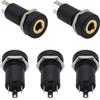 Kirunvia 5 Prese Jack Femmina 3.5mm Stereo a Saldare PJ-391A con Dado per Pannello | Corpo Nylon Alta Temperatura, Contatti Placcati Nichel, 3 Poli, Incassato, per Riparazione Cuffie e Progetti Audio DIY