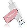 Chasisna Memoria Esterna iPhone32GB con TypeC, i0S e connettore USB | Chiavetta per iPhone per Scaricare Foto e video da dispositivi Android OTG/PC/Tablet/iPad/iOS, senza bisogno di scaricare app