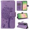 Zicgxin Cover per Galaxy A57 5G, Custodia a Libro Portafoglio Antiurto | similpelle, motivo retrò gatto e fiori in rilievo, chiusura magnetica, slot carte, supporto, antigraffi