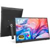 LR Monitor portatile, 16 1200p FHD IPS 16:10, rapporto di contrasto 1500:1, monitor da viaggio USB-C HDMI con supporto girevole, secondo display esterno per laptop/PC/Mac/telefono