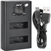 DSTE DMW-BLH7 DMW-BLH7E - Caricabatterie doppio USB con display LCD, compatibile con Panasonic Lumix DMC-GM1, DMC-GM1D, DMC-GM1K, DMC-GM1KD, alimentazione tramite cavo USB da tipo C a connettore USB-A