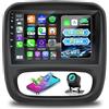 NHOPEEW 4+128G Autoradio per Renault Trafic 2014-2021/Opel Vivaro 2014-2018 con Carplay e Android Auto - Schermo incell da 9 pollici Supporto WiFi GPS Comandi al volante + Telecamera di retromarcia