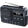 Igniport Radio AM/FM portatile senza fili con batteria ricaricabile da 1200 mAh, altoparlante da 5 W, indicatore LED e porta di ricarica di tipo C, design compatto per viaggi, picnic o vita quotidiana