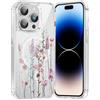 Saqmkil Cover Magnetica per iPhone 15 Pro Max 6,7, Compatibile con MagSafe, Trasparente Custodia Aesthetic Disegni Fiori Donne Ragazza Case, Morbido Silicone TPU Bumper Antiurto Protettiva Cover, 03