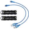 VGOL 2 set di 2 batterie agli ioni di litio 18650, 5 V-3 V, modulo micro USB, 600 mA. 3 V/1 A, 5 V/3 A, con cavo di ricarica, compatibile con Raspberry Pi 3, compatibile con ESP32 ESP8266