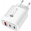 Veasbuu Caricatore a blocco rapido | Testa di ricarica per telefono | caricabatterie rapido da parete | Testa di ricarica ignifuga USB QC3.0 2PD 40W Type-C per telefono cellulare con protezione d