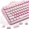 YUNZII Set di keycap Cute Cat, profilo Mao, stampa laterale, PBT/PC, 113 tasti, per tastiera meccanica personalizzata con Cherry MX Swithes per 60%, 65%, 75%, TKL, 96%, 100% layout per Win (rosa)