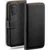 moex Custodia a portafoglio per Motorola Moto G82 5G, con scomparto per carte di credito, custodia a libro a 360 gradi, in pelle vegana, colore nero