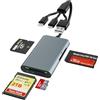 Bawanfa Plus Adattatore Memory Stick Pro Duo in alluminio, lettore di schede 4 in 1 in metallo con triplo Lightning/USB-C/USB-A per SD/Micro SD/MS/xD-Picture-Card, adattatore Sony Cybershot Memory Stick Pro Duo