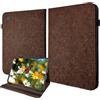Bemoloon Cover per tablet Samsung Galaxy Tab A11/A9 8.7 Marrone | PU Galaxy Tab A11/A9/SM-X130/X110 2025/2023 Cover con Scomparti per Carte, Porta Stilo, Supporto e Stampa a Rilievo