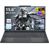 DIAKUOE PC Portatile 16GB RAM 512GB SSD, Win 11 OS Notebook Twin Lake-N150 CPU, 15.6 Pollici Laptop FHD 1920*1080, Tastiera Retroilluminata+Sblocco Impronta Digitale, WiFi5+USB3.0+BT4.2+Webcam+Mini-HDMI