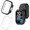 Generic 2 custodie glitterate con diamanti per Redmi Watch 6 Active | Custodia rigida in policarbonato per smartwatch da donna e ragazza